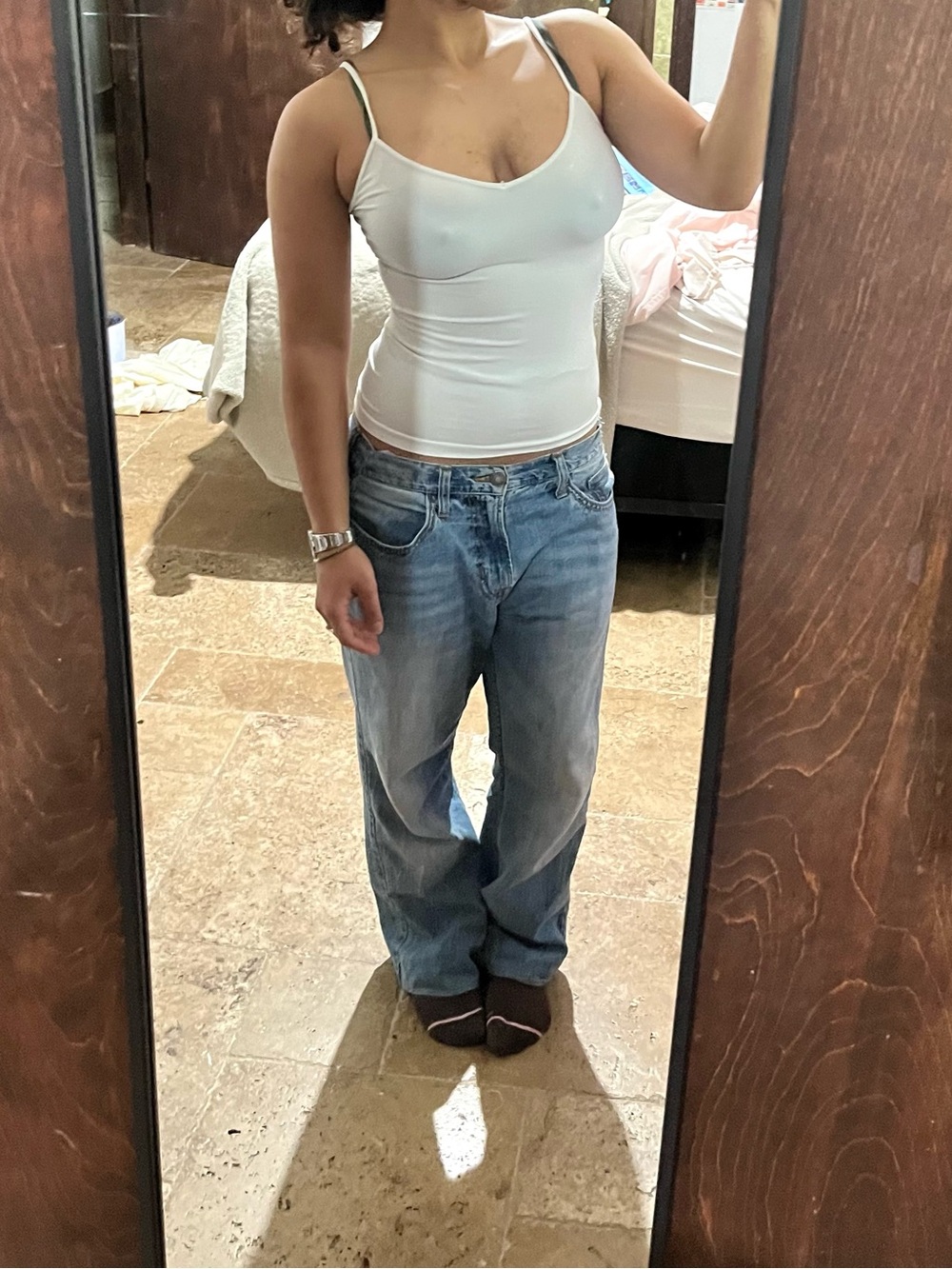 Y2K Ambiance White Fitted Stretch Cami Tank S/M
